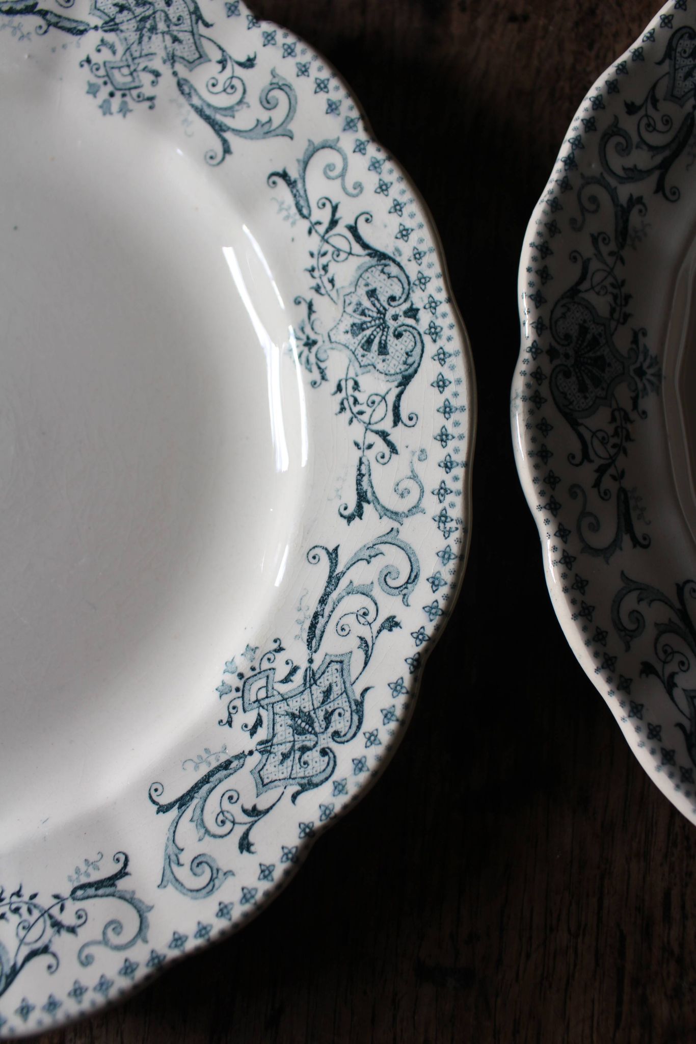 8 assiettes plates en Terre de Fer bleue Verdun HBC