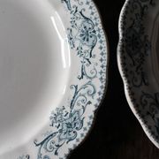 8 assiettes plates en Terre de Fer bleue Verdun HBC