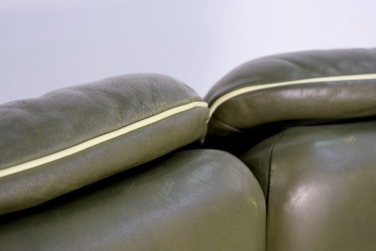 DS 66 Sofa from De Sede in Olive Leather, 1970s
