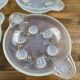 Set of 4 Art Deco bowls model DAHLIA – moulded glass signed ETLING