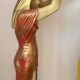 Lampe torchère statue égyptienne rouge