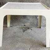 Square fiberglass dining table - space-age design 1960