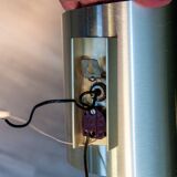 Brushed aluminum wall light, space age 70