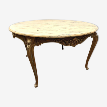 Table basse en bronze et plateau de marbre Style Louis XV XX siècle