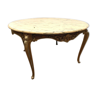 Bronze coffee table and marble tray Style Louis XV 20th century