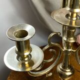 Candlestick, four-light brass candelabra