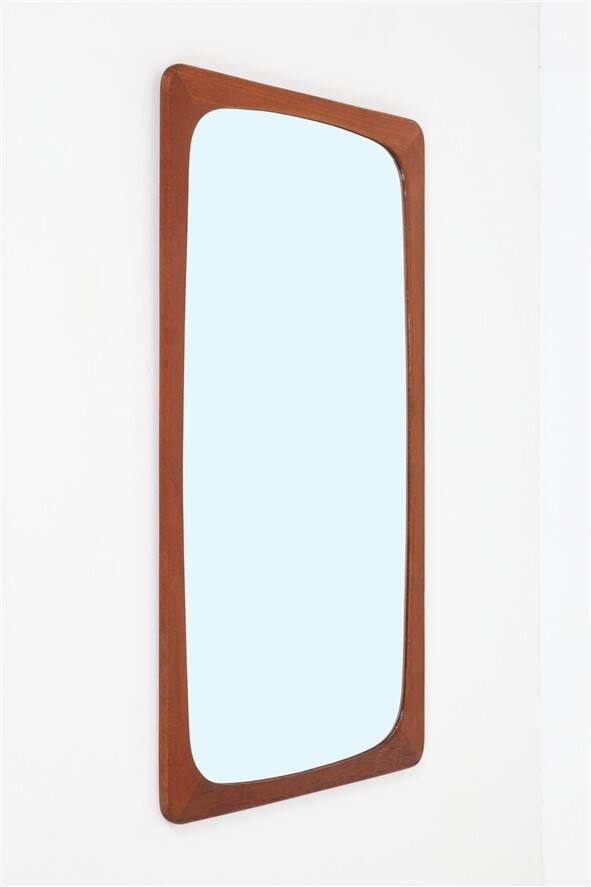 Fully restored mid-century teak mirror / Danish Modern design / 1960s