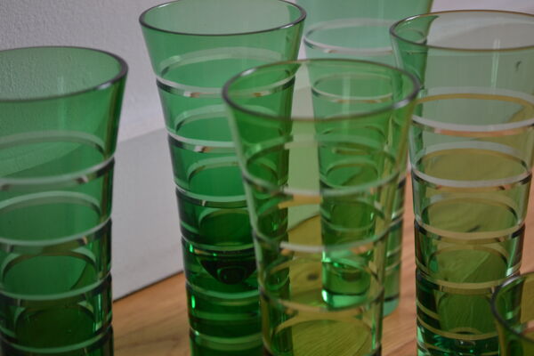 8 verres Murano Italie années 60