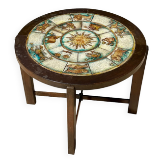 Table basse avec céramique, les signes du zodiaque
