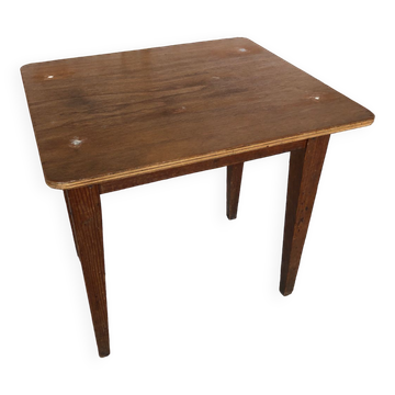 Table ecolier bois pieds compas vintage