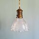 Large Holophane pendant light in clear grooved glass, 1920-30