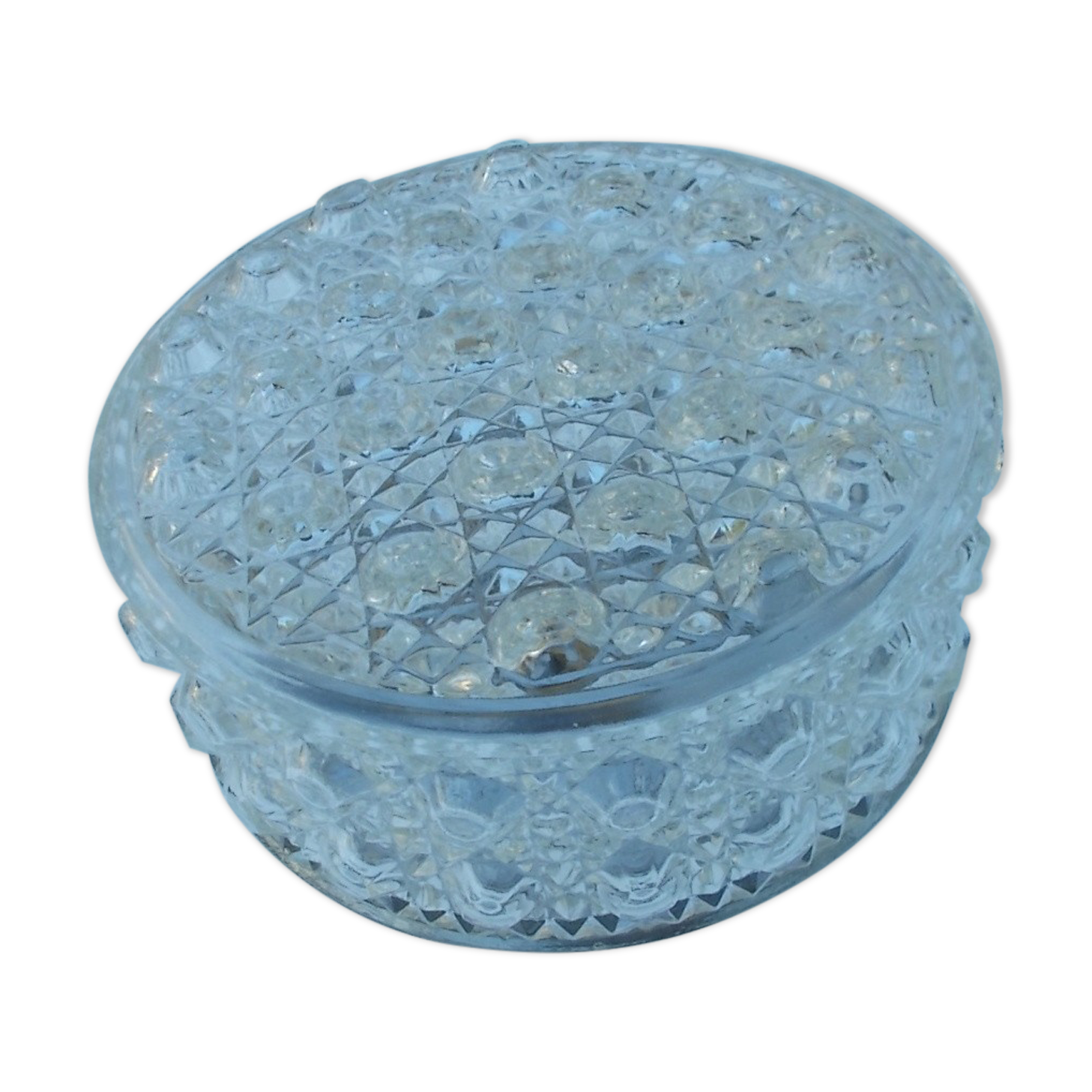 Round ceiling light, vintage moulded glass globe