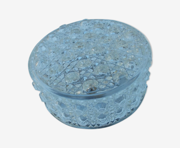 Plafonnier rond, globe verre moulé vintage