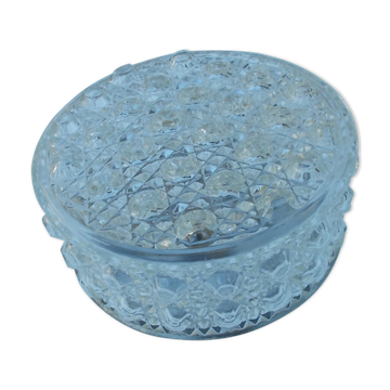 Plafonnier rond, globe verre moulé vintage