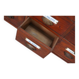 Large Antique Belgian Pitch Pine Apothecary Cabinet with Enamel Shields, 1900s