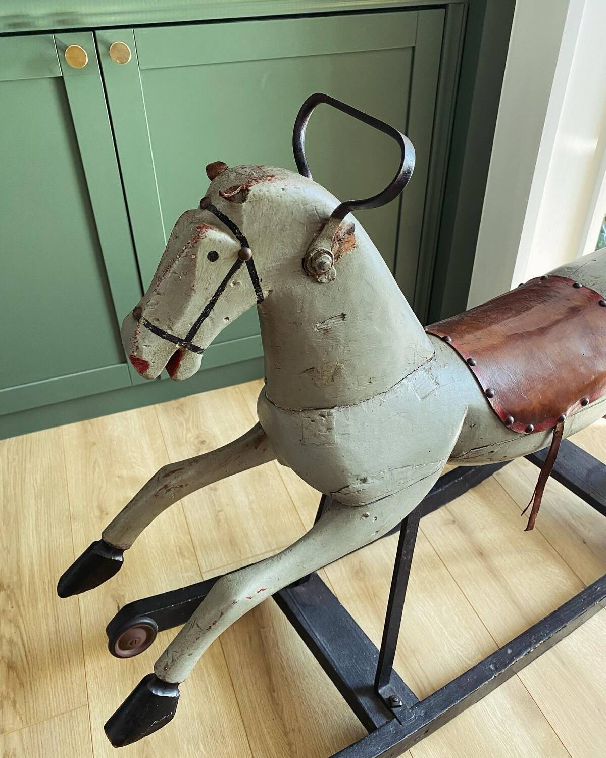 Vintage wooden rocking horse 1920