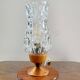 Vintage tripod table lamp from the 1960s with a glass lampshade.