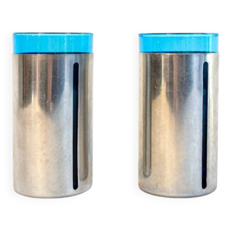Verres recouverts d'étain, années 70, lot de 2