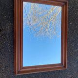 Vintage Scandinavian rectangular mirror in solid wood 75x55cm