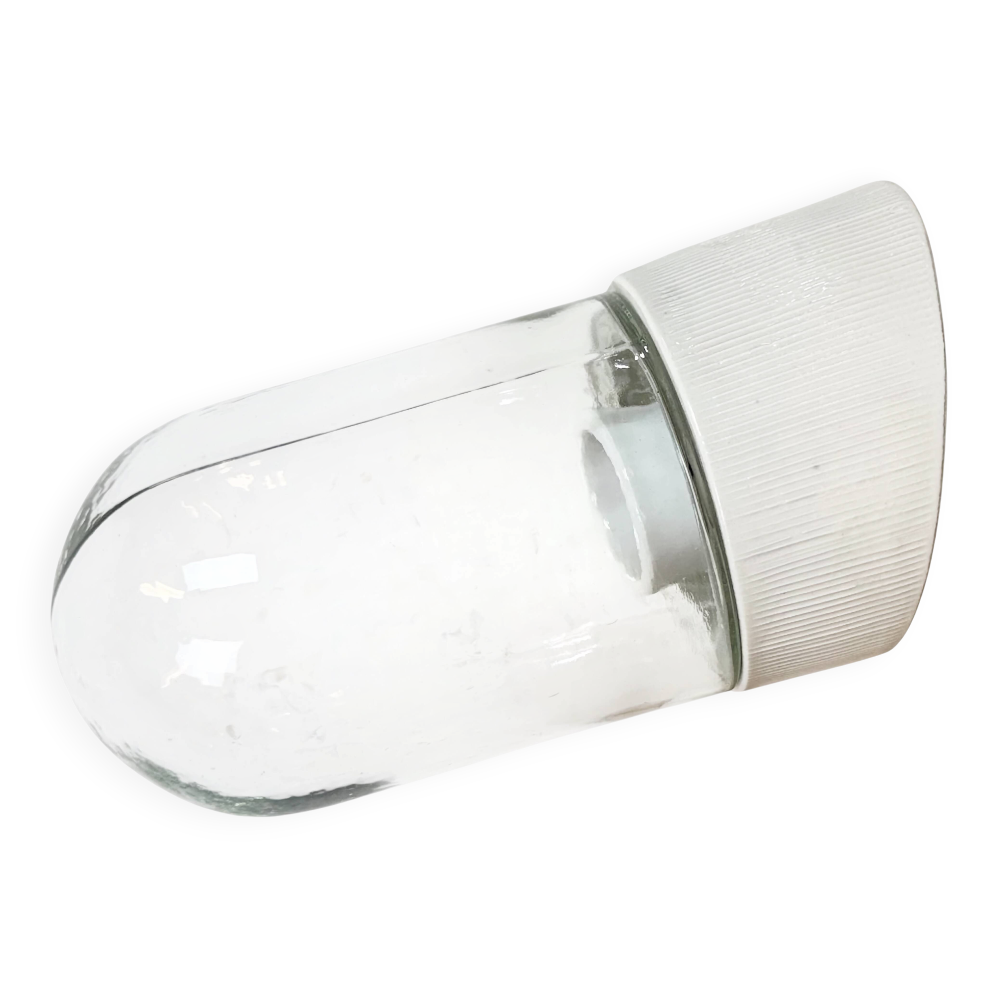 Vintage White Porcelain Wall Light, 1970s