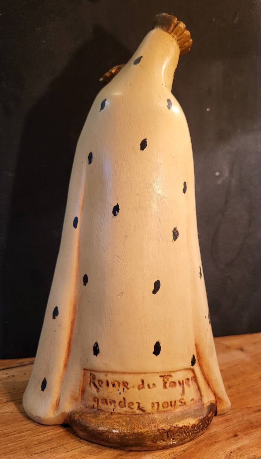 Virgin Mary with Child statue signed by Jeanne Ferrez