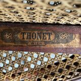 Pair of caned bistro chairs by Thonet