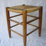 Wooden stool, mulched seat