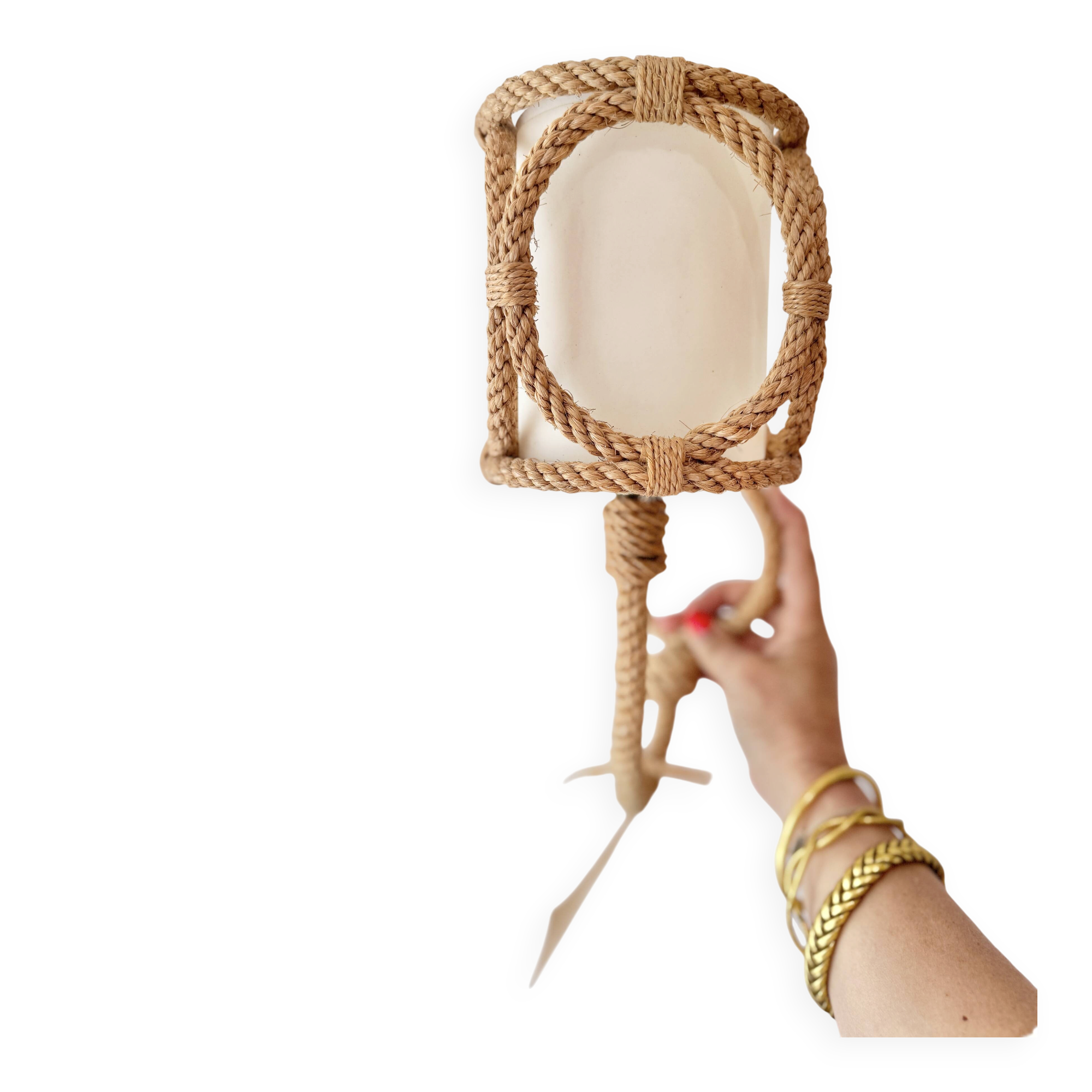 Vintage rope wall light Audoux and Minet