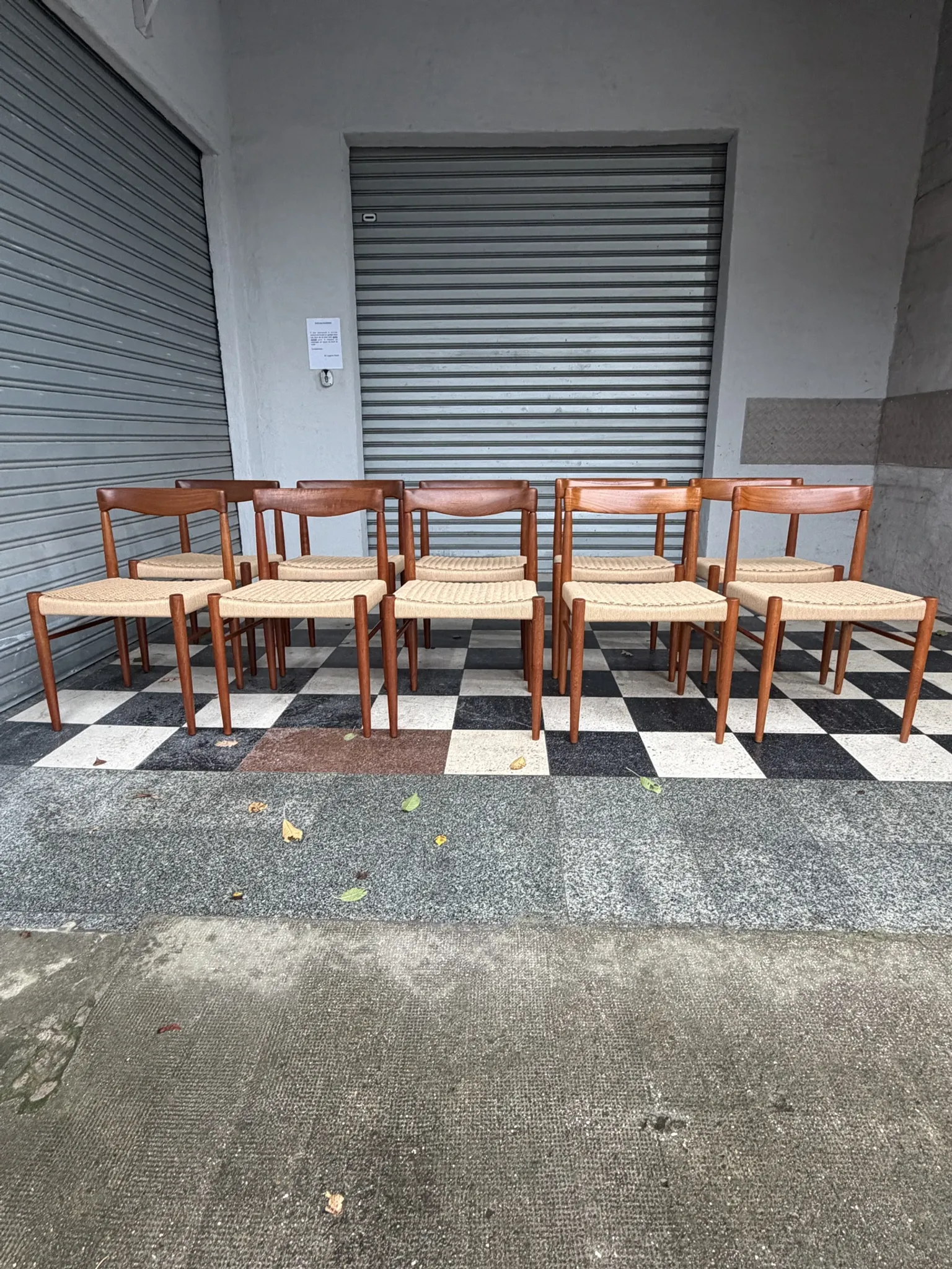 Set of 10 chairs by Henry Walter Klein