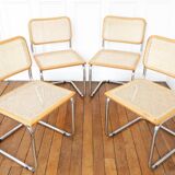4 cesca b32 breuer chairs made in italy - cane seats reworked