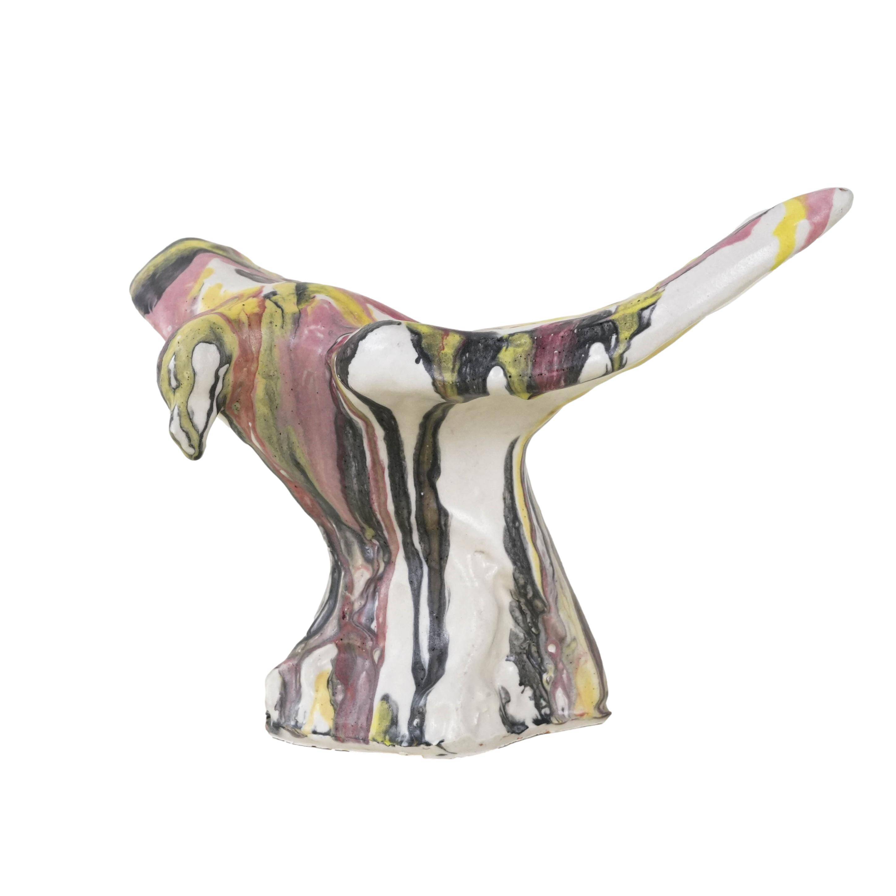 Ceramic bird sculpture, Italian design, 1970s, manufacturer: F. Ferroni
