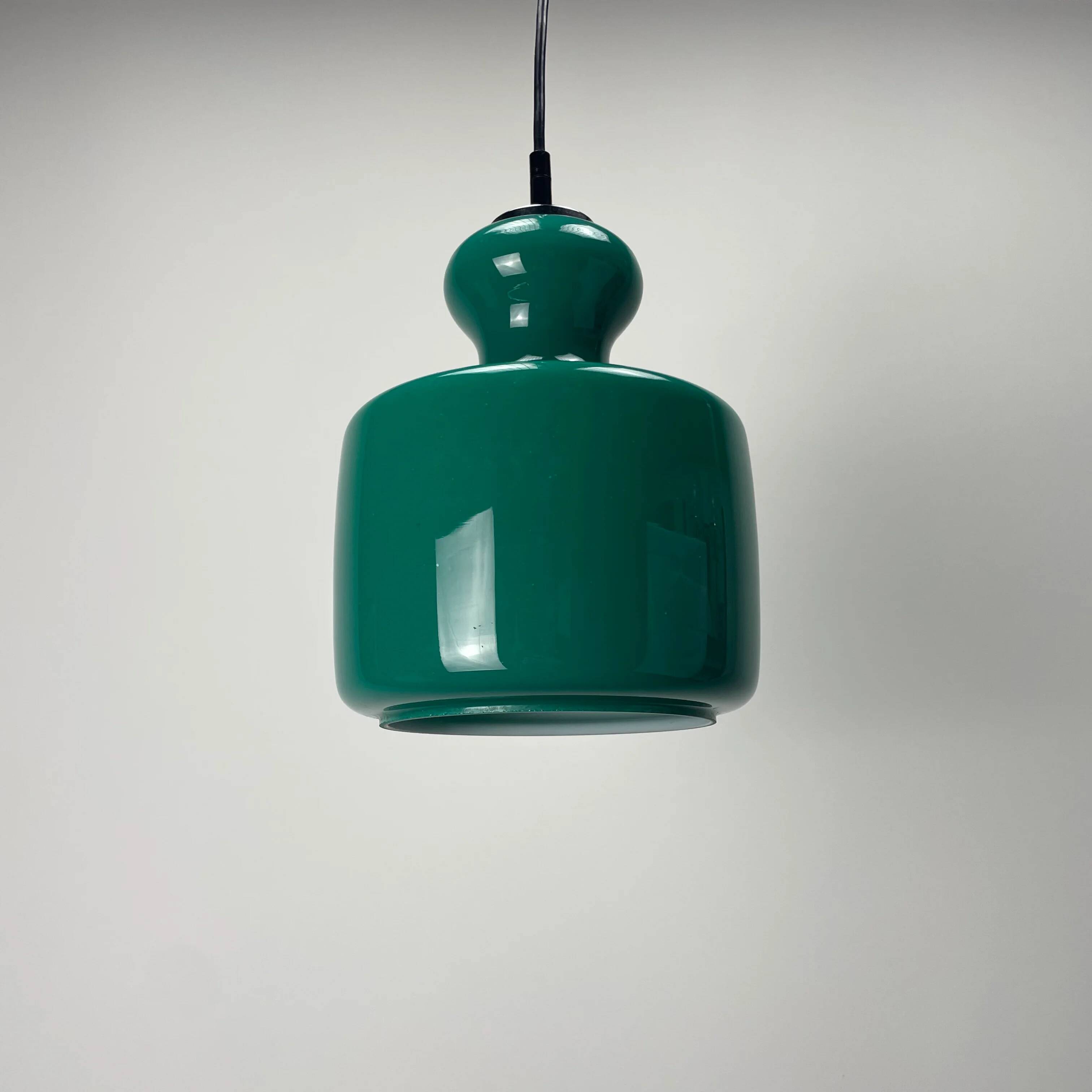 Rare green galaxy glass suspension light by Peill and Putzler 1960