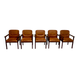 Set of 5 leather chairs "1960 design".