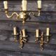 French Vintage Louis XV Style Bronze Candlestick & Sconce Set