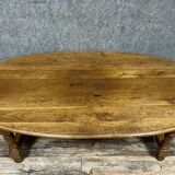 Louis XIII style coffee table in solid oak circa 1900