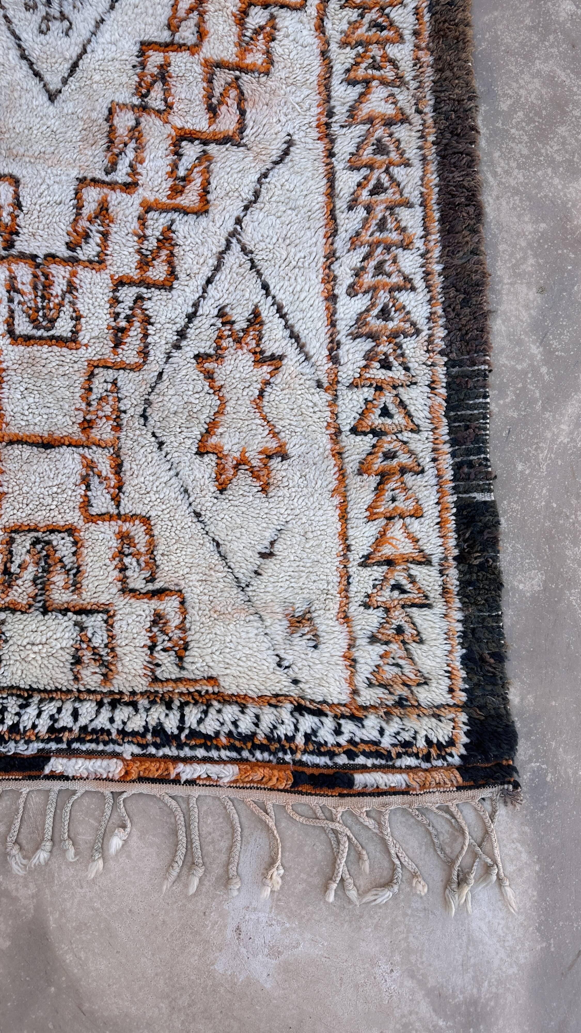 Beni Ourain Moroccan rug white - 190 x 338 cm