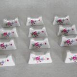 Set of 12 vintage cutlery in French porcelain with a lovely floral decoration 4430