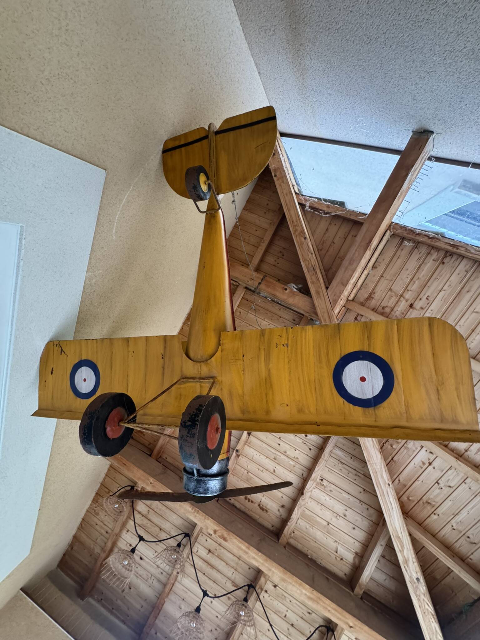Extra Large Vintage Metal Airplane - K3215