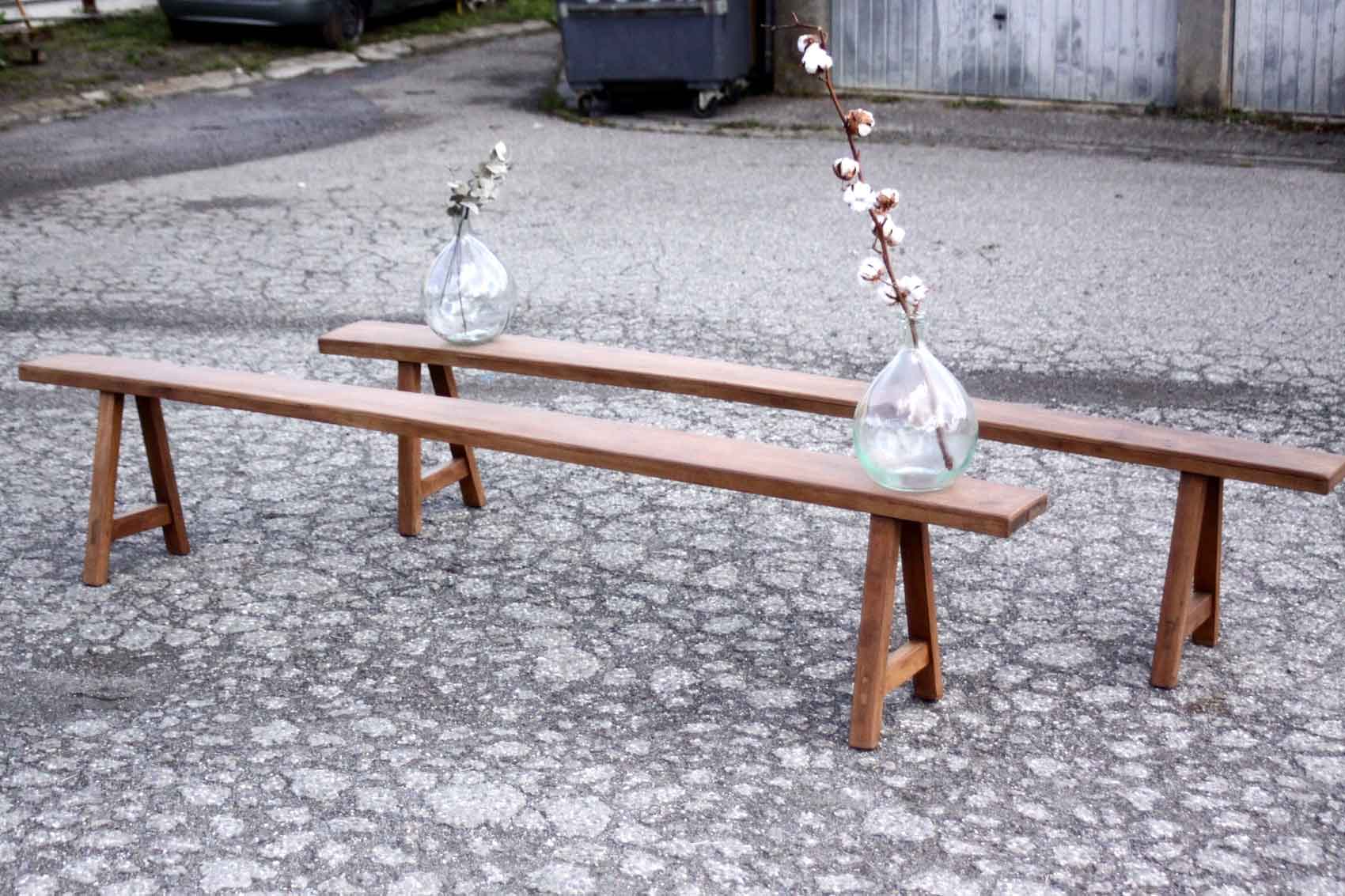 Pair of farm benches