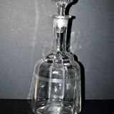 Carafe ancienne en verre soufflé gravé de lignes fines BISTROT 1900