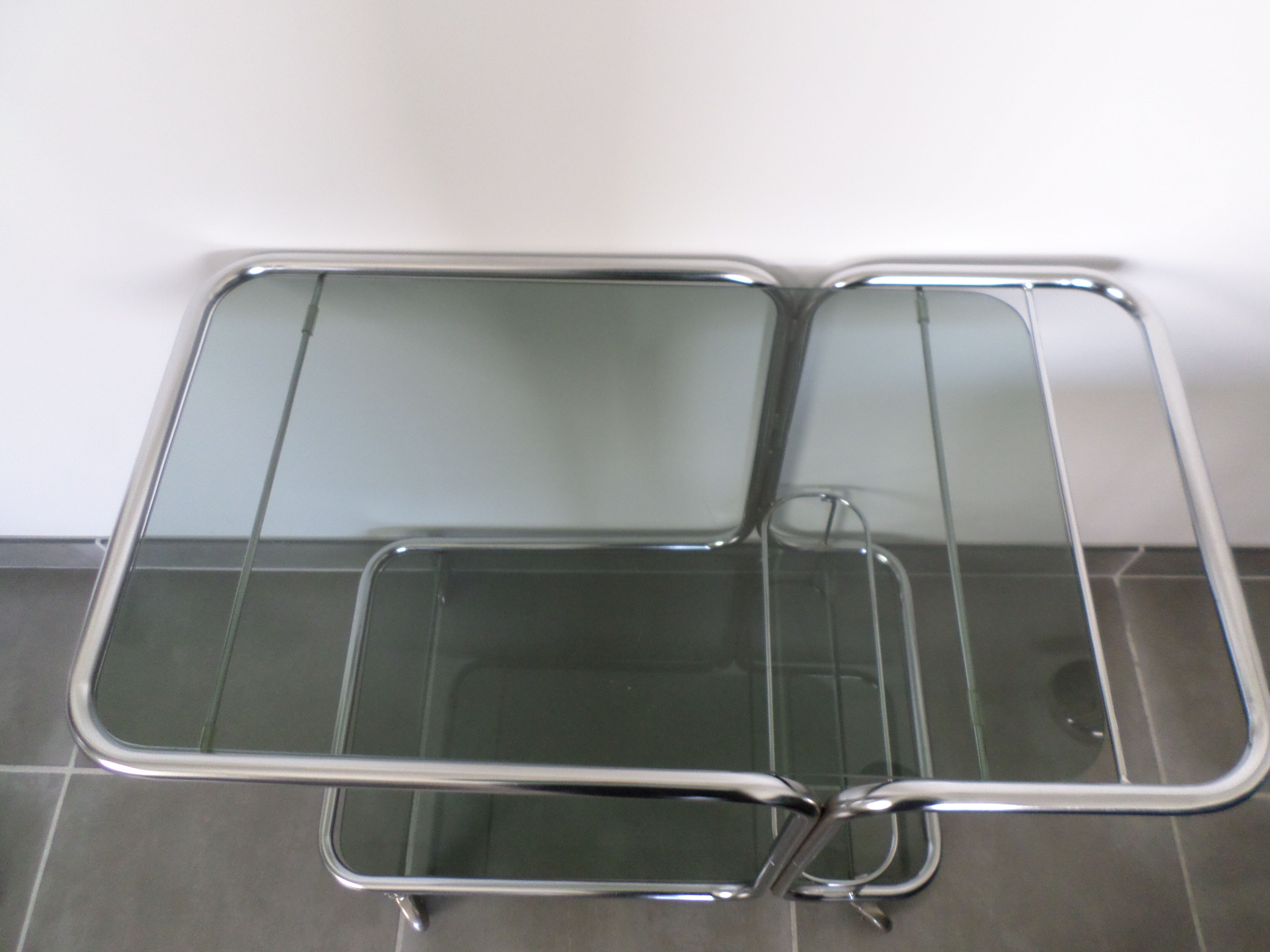 Vintage glass serving table