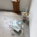 Glass and Plexiglas consoles from the 80s