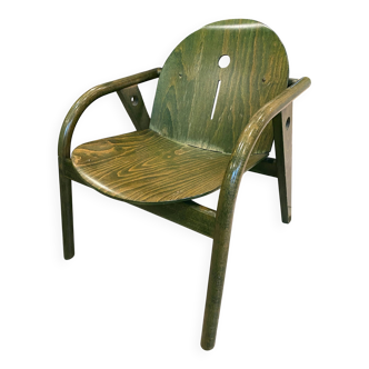 Vintage green Baumann lounge armchair from the 70s