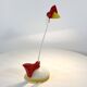 Red and white toucan desk lamp by Brilliant Leuchten Germany, 1980.