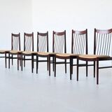 Helge Sibast set of six dining chairs in rosewood Denmark 1960