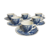 Tea set 6 cups and undercups Earthen Gien Wedgwood earthenware