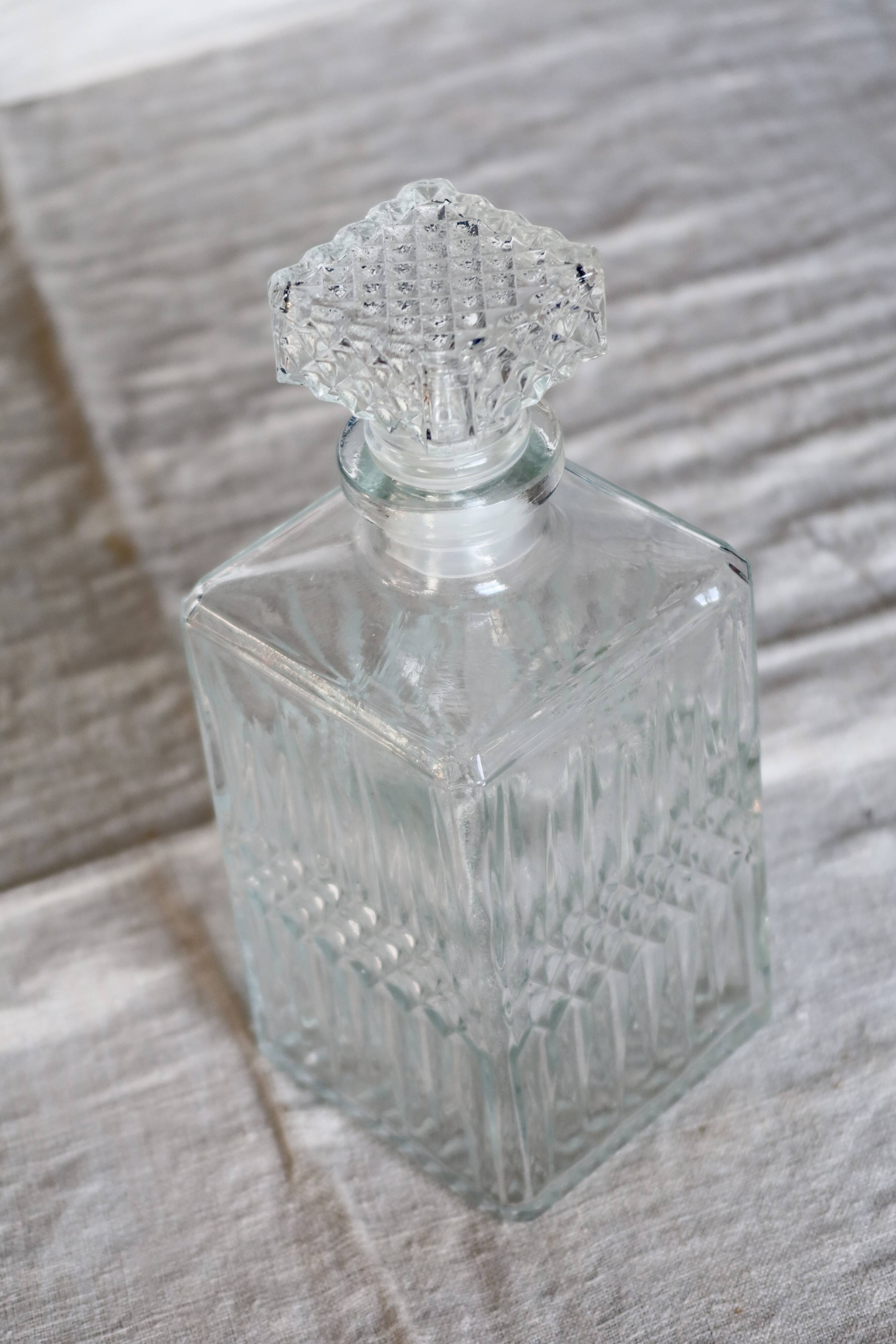 Vintage pressed glass whisky decanter