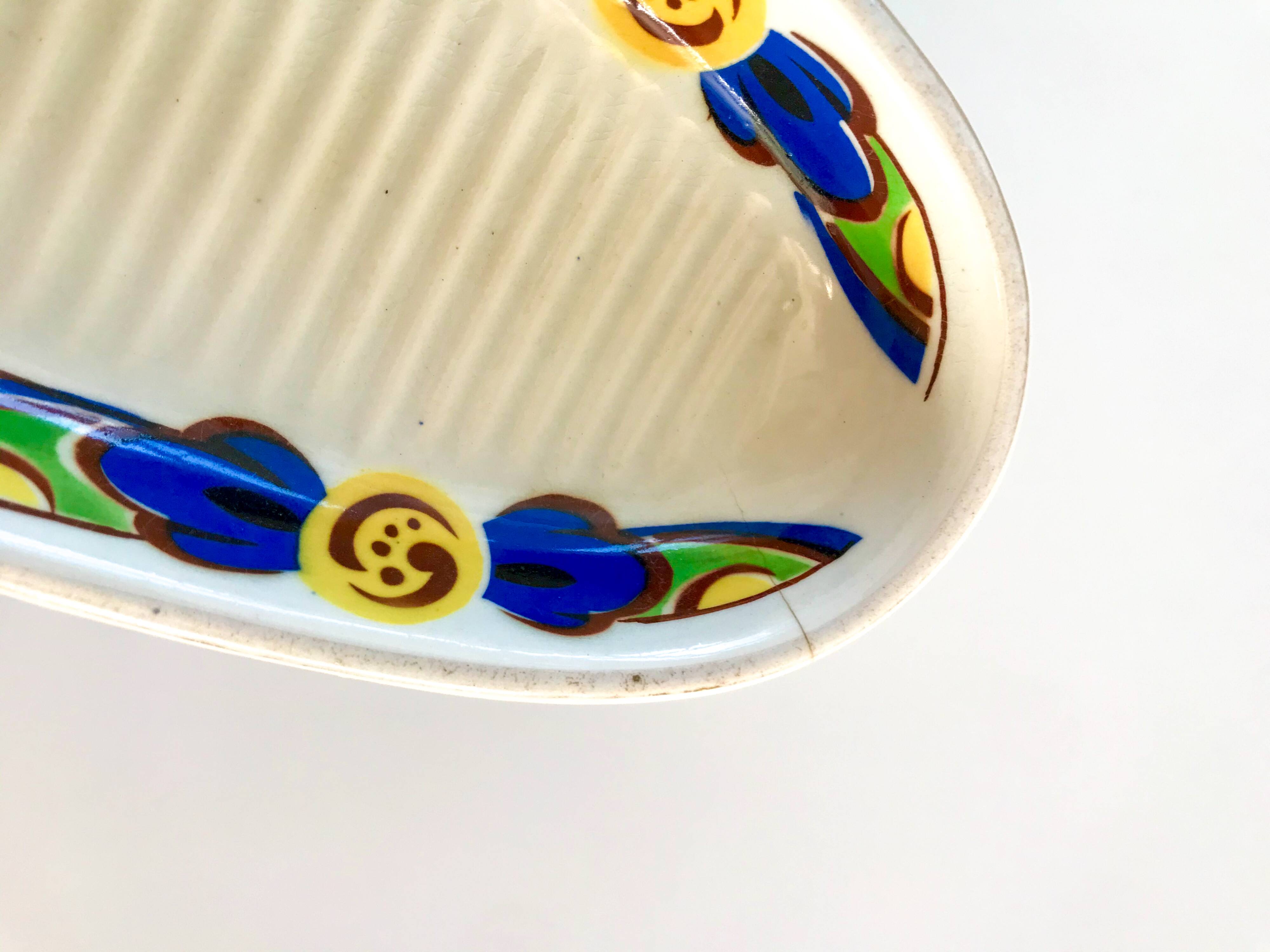 St Amand flowery art deco soap dish 30s-40s
