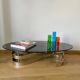 Smoked glass and chrome coffee table - Knut Hesterberg