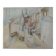 1950s Cubist Painting St Ives E Kahnii Oil on Canvas Sunday Morning
